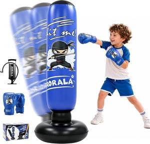 lot 30058 image: RORALA 66-Inch Inflatable Punching Bag with Gloves & Pump for Kids