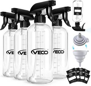 lot 30059 image: Veco 15oz Graduated Spray Bottles, 4-Pack with 360  Spray, Leak-Resistant