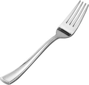 lot 30060 image: Goodluck 50 Pack Silver Plastic Forks, Heavy Duty Disposable Cutlery (50PC)