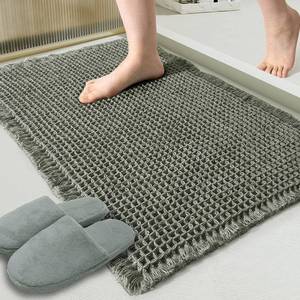lot 30063 image: ZALL Waffle Bath Mat, Non-Slip, Dark Green 18x30 in, Machine Washable