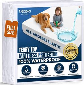 lot 30074 image: Waterproof Full Size Mattress Protector fits Upto 15 Deep Pocket