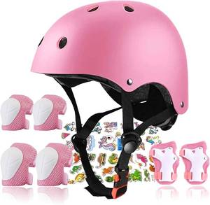 lot 30079 image: FOOKCIAN Kids Helmet for Ages 2-14 with KneeElbow Pads & Wrist Guards