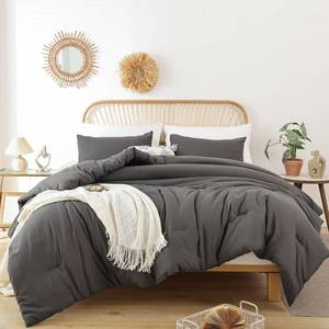 lot 30081 image: ROSGONIA Oversized King Comforter Charcoal Gray 3pc Set