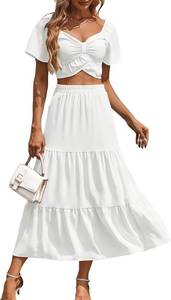 lot 30084 image: DRESSTELLS 2 Piece Skirt Set, Floral Maxi Matching Outfit Summer Beach 2026 Medi