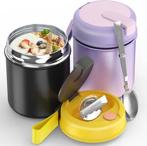 lot 30112 image: Thermo Hot Food Kids - 15.8oz Insulated Soup Jar with Folding Spoon