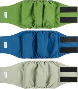 lot 30116 image: Paw Legend Washable Dog Belly Band Wrap Diapers (3 Pack, Medium)