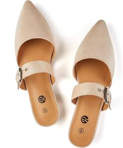 lot 30119 image: Rekayla Mules for Women Adjustable Strap Pointed Toe Backless Loafer Shoes  size 7