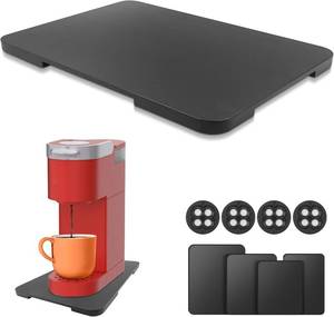 lot 30121 image: Appliance Slider 360  Rolling Tray for Countertop Coffee Maker Mat, Black