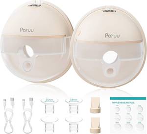 lot 30125 image: Paruu P16 Hands Free Wearable Breast Pump, 4 Modes, 12 Levels, 2-Pack