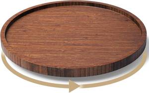 lot 30129 image: VERTORGAN Lazy Susan Bamboo Organizer for Kitchen,Cabinet,Middle(Brown)