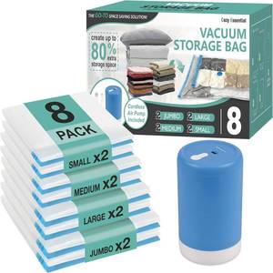 lot 30133 image: Travel Vacuum Storage Bags with Rechargeable Cordless USB Pump, 8 Combo