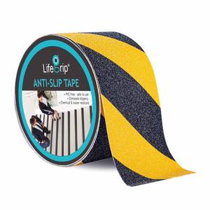 lot 30145A image: LifeGrip YellowBlack Anti Slip Tape, 4 x60ft, Waterproof Outdoor Caution