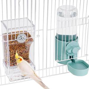 lot 30153A image: lemtrflo No Mess Bird Feeder Water Dispenser Set, Bird Feeder for Cage