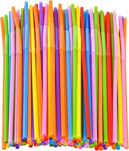 lot 30177A image: SONGNASS 100PCS Flexible Plastic Straws
