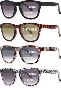 lot 30189 image: Bifocal Reading Sunglasses for Women & Men, 4-Pack UV400 Outdoor Readers
