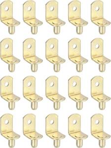 lot 30196 image: uxcell 50Pcs Shelf Pegs, 6mm L-Shaped Pins, Metal Peg Holders (Gold)
