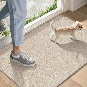 lot 30207 image: LEKEEPGO Ultra Thin Indoor Door Mat 17x29, Non Slip Door Mat, Khaki