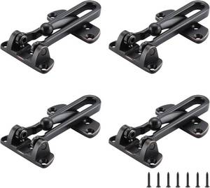 lot 30214 image: WellMade Swing Bar Door Lock Latch, Oil Rubbed Bronze Guard Clasp, 4 Pack