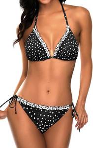 lot 30222 image: Tempt Me Women Triangle Bikini Sets Tie Side Bathing Suit Large