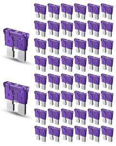 lot 30234 image: Riseuvo 50pcs 3A Car Fuses - 32V Blade Fuses for RVTruckSUV (1224V)