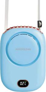 lot 30236 image: AOCOOLFAN Portable Neck Fan, USB Rechargeable 3-Speed Light Blue