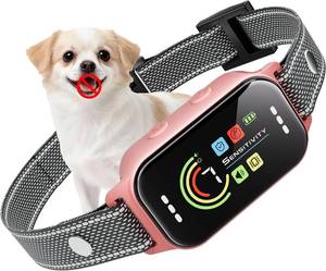 lot 30256 image: JEUJE Dog Bark Collar for Sizes, 7-Level Sensitivity, 5 Safety Modes Pink