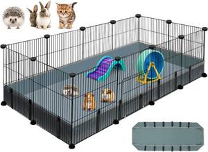 lot 30268 image: VISCOO 12 Panels Small Animal Playpen, 48 x 24 x 16 Guinea Pigs Cages