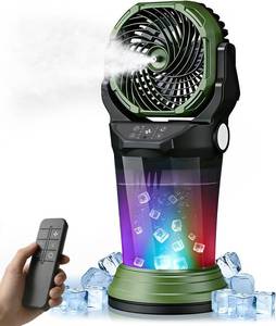 lot 30297 image: Portable Misting Fan, 2L Tank, 30000mAh, 4 Speeds, RGB Lights