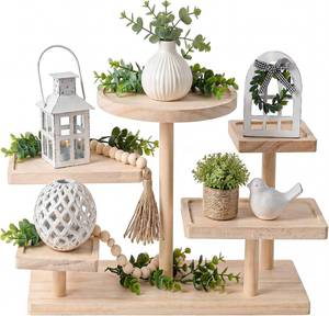 lot 30310 image: GlikCeil 5-Tier Wooden Tray Stand DessertCupcake Display