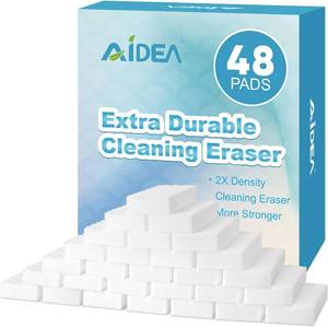 lot 30312 image: AIDEA Magic Sponges Cleaning Eraser, 2X Density Scrubber Pads, 48 Pads