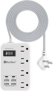 lot 30315 image: 6 USB Travel Power Strip,4 Outlets,5Ft Extension Cord,Surge Protector,13A