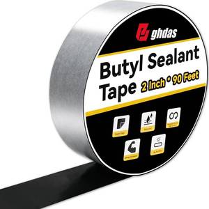 lot 30317 image: Bghdas 1 Pack Butyl Sealant Tape 2 x 90 Double-Sided Black Vapor Barrier