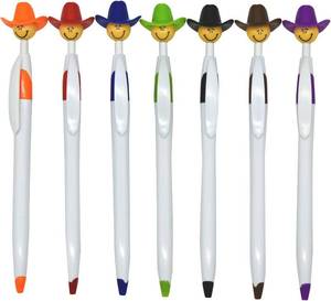 lot 30336 image: 14 Pcs Fun Cowboy Pens Novelty Cowboy Hat Ballpoint Pen Black Ink