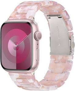 lot 30356 image: V-MORO Resin Bands Compatible with Apple Watch Band,Floral Pink-Starlight
