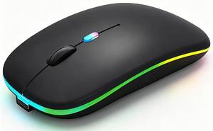 lot 30359 image: WREANU Wireless Mouse, Rechargeable Bluetooth Mouse for Laptop (Black)