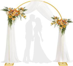 lot 30360 image: Arch Backdrop Stand 7x8ft Heavy Duty Kit with 28in x 19ft Draping Fabric