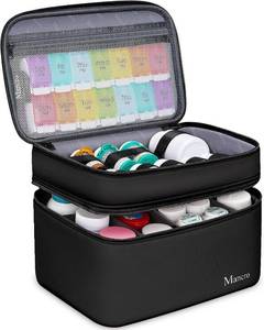 lot 30369 image: Mancro Dual Layers Medicine Organizer Bag with Lockable Zipper
