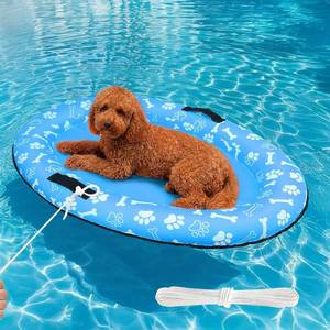 lot 30372 image: Pasara Small Dog Pool Float 52x32, Puncture-Proof, Up to 70 Lbs, Blue
