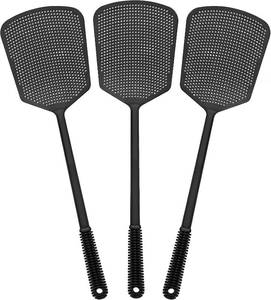 lot 30381 image: Begonia Fly Swatters - Flexible Heavy Duty Thick, Bigger Paddle, Black 3 Pack