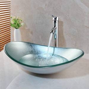 lot 30386 image: 22 Bathroom Vessel Sink Oval Silver Washing Basin Bowl