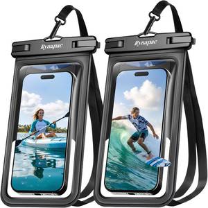 lot 30405 image: Rynapac Waterproof Phone Pouch 2-Pack (Up to 8.5) IPX8 Case with Lanyard