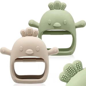 lot 30411 image: ChooKaChoo 2 Pack Silicone Teething Mitten for Babies 3 Months BPA Free
