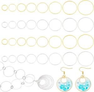 lot 30419 image: PH PandaHall 240pcs 8 Sizes Round Open Back Bezel Charms Pendants