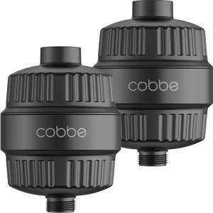 lot 30499 image: Cobbe HD Shower Filter 2 Pack   99% Removal for Hard Water Black