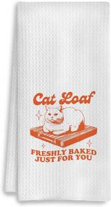 lot 30562 image: Vintage Cat Kitchen Towels 16x24 in Orange   Cat HandDish Tea Towels