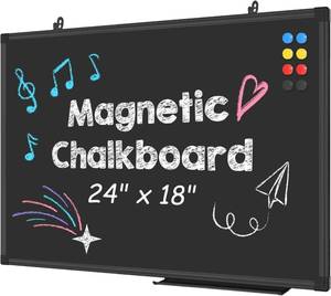 lot 3319 image: Lockways Magnetic 24 x 18 Inch Blackboard, Chalkboard Black Board