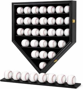 lot 3340 image: $80 SNAIL Baseball Display Frame Case Lockable Shadow Box for 30 Balls
