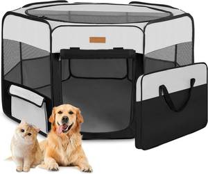 lot 3344 image: $53 Akinerri Portable Dog Playpen for Puppy, Foldable, Medium, Black
