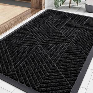 lot 3357 image: $46 Smiry Front Door Mat, Low-Profile Rubber Doormat, 35x23