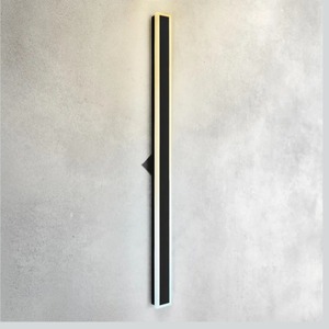 lot 3360 image: $149 2 Pack Sconce Lights, 48in, Black Wall Fixtures with Remotes